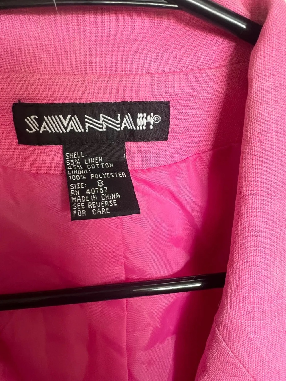 Vintage Pink Linen-Blend Blazer 🩷 - Picture 3 of 6
